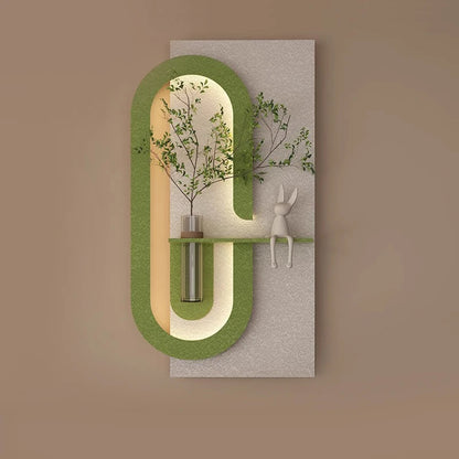 3D LED Sandstone Wall Painting with Hydroponic Plants