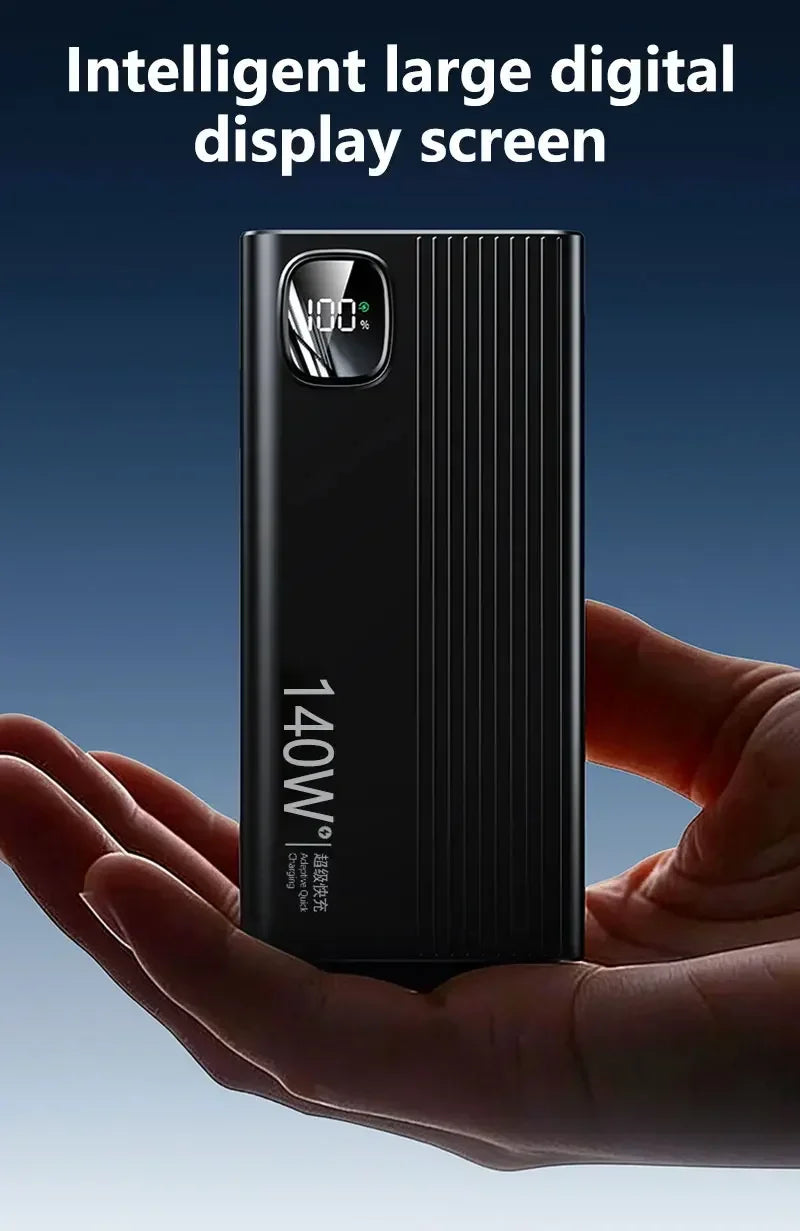 Lenovo 500000mAh 140W Power Bank Super Fast Charging Portable Powerbank External Battery Charger For Xiaomi iPhone 2026 NEW