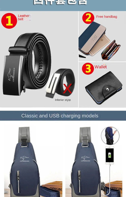 Men's Chest Bag New Fashion Korean Style Casual Sports Water Proof Oxford Chest Crossbody Bags for Men Shoulder Messenger Bag